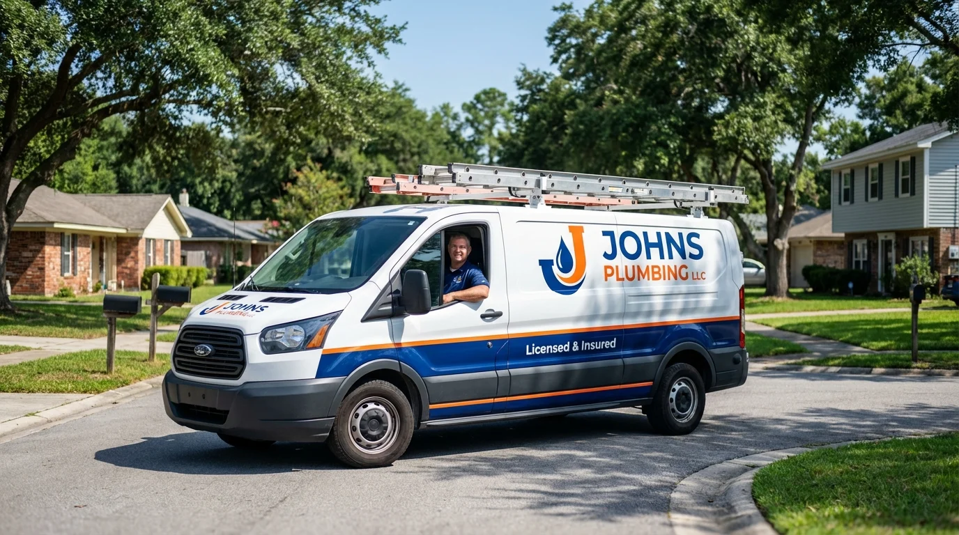 Johns Plumbing LLC service van in Phillipsburg, NJ